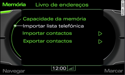 Importar agenda de telefones